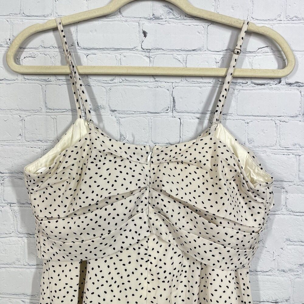 Lulus Jumpsuit Women Medium Ivory Polka Dot Wide Leg Loose Sweetheart Romantic - Picture 5 of 13